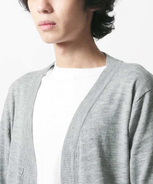 SHISKY（シスキー）の「コットンロングニットカーディガン（カーディガン/ボレロ・メンズ・ブラック/オフホワイト/杢グレー/キャメル・LL/M/L）」の10枚目の写真