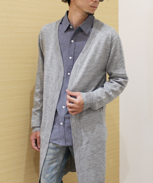 SHISKY（シスキー）の「コットンロングニットカーディガン（カーディガン/ボレロ・メンズ・ブラック/オフホワイト/杢グレー/キャメル・LL/M/L）」の21枚目の写真