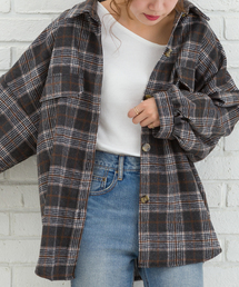 SpRay | フェイクウールチェックＢＩＧシャツ(シャツ/ブラウス)