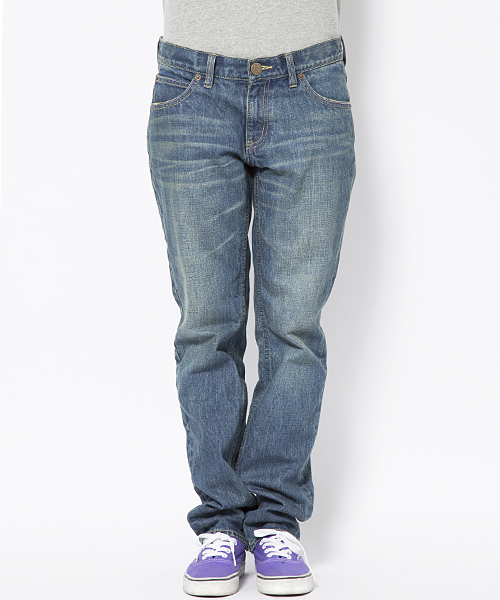 X-girl（エックスガール）の「HEART POCKET TAPERED JEANS（デニムパンツ・レディース・インディゴブルー/ライトインディゴブルー・26inch/27inch/24inch/25inch）」の4枚目の写真