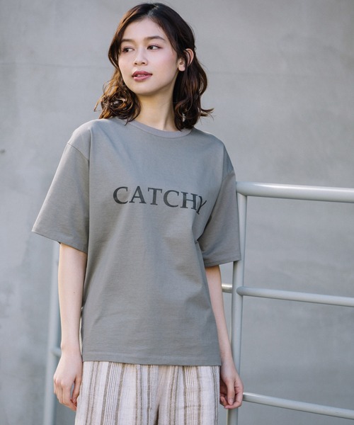 Munich(ミューニック)の「CATCHYレタードロゴTシャツ(Tシャツ/カットソー・レディース・ホワイト/カーキ/ラベンダー/グレイッシュベージュ・FREE)」の14枚目の写真