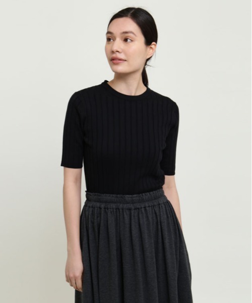 SUNSPEL（サンスペル）の「SUNSPEL / WOMEN’S WIDE RIB COTTON（ニット/セーター・レディース・ブラック/アイボリー・2）」の12枚目の写真