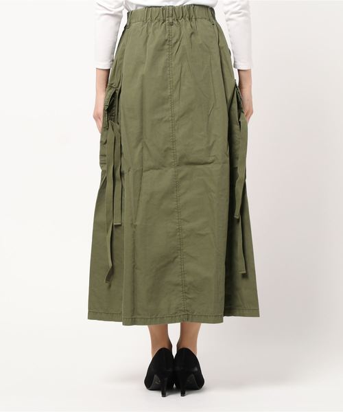 BACK NUMBER（バックナンバー）の「【BACK NUMBER】リップカーゴスカート（スカート・レディース・ベージュ/オリーブ・M/L）」の4枚目の写真