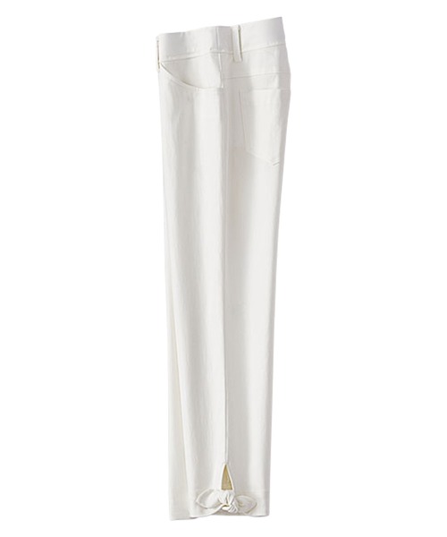 BELLUNA PLUS（ベルーナ）の「ストレッチ裾リボンクロップドパンツ股下５３cm（その他パンツ・レディース・ブラック/ネイビー/オフホワイト/その他/ストライプ/カーキ/グレイッシュベージュ/ブルー系その他/グレー系その他・SMALL/MEDIUM/LARGE/X-LARGE）」の10枚目の写真