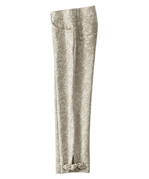 BELLUNA PLUS（ベルーナ）の「ストレッチ裾リボンクロップドパンツ股下５３cm（その他パンツ・レディース・ブラック/ネイビー/オフホワイト/その他/ストライプ/カーキ/グレイッシュベージュ/ブルー系その他/グレー系その他・SMALL/MEDIUM/LARGE/X-LARGE）」の12枚目の写真