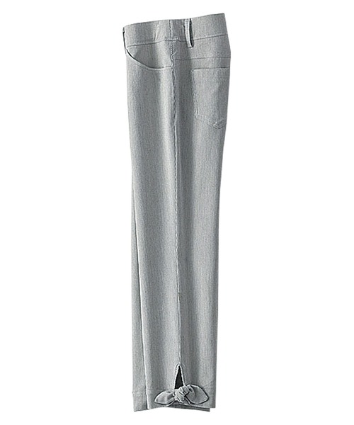 BELLUNA PLUS（ベルーナ）の「ストレッチ裾リボンクロップドパンツ股下５３cm（その他パンツ・レディース・ブラック/ネイビー/オフホワイト/その他/ストライプ/カーキ/グレイッシュベージュ/ブルー系その他/グレー系その他・SMALL/MEDIUM/LARGE/X-LARGE）」の13枚目の写真