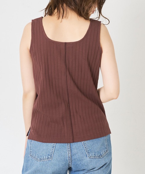 natural couture（ナチュラルクチュール）の「２ＷＡＹワイドリブタンク（タンクトップ・レディース・ブラック/ブラウン/オフホワイト/グリーン/ミント・FREE）」の14枚目の写真