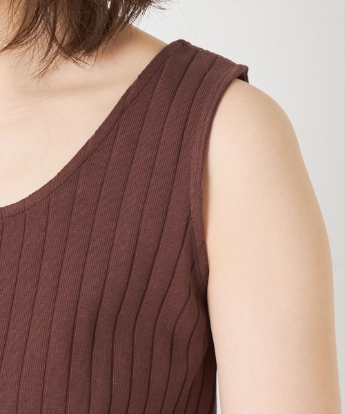 natural couture（ナチュラルクチュール）の「２ＷＡＹワイドリブタンク（タンクトップ・レディース・ブラック/ブラウン/オフホワイト/グリーン/ミント・FREE）」の17枚目の写真