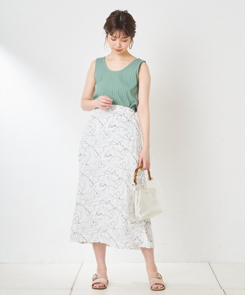 natural couture（ナチュラルクチュール）の「２ＷＡＹワイドリブタンク（タンクトップ・レディース・ブラック/ブラウン/オフホワイト/グリーン/ミント・FREE）」の7枚目の写真