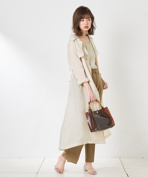 natural couture（ナチュラルクチュール）の「２ＷＡＹワイドリブタンク（タンクトップ・レディース・ブラック/ブラウン/オフホワイト/グリーン/ミント・FREE）」の11枚目の写真