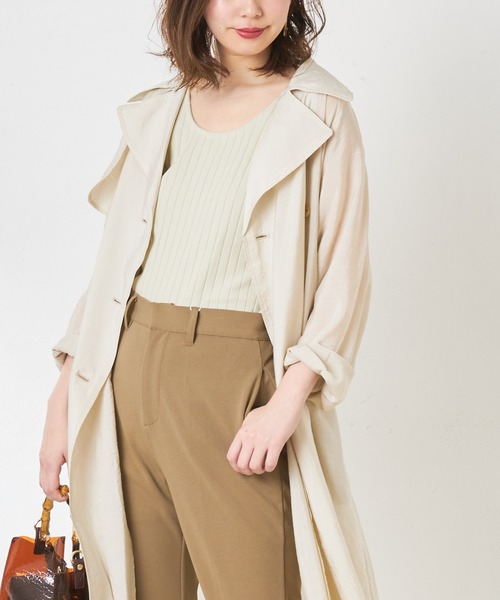 natural couture（ナチュラルクチュール）の「２ＷＡＹワイドリブタンク（タンクトップ・レディース・ブラック/ブラウン/オフホワイト/グリーン/ミント・FREE）」の9枚目の写真