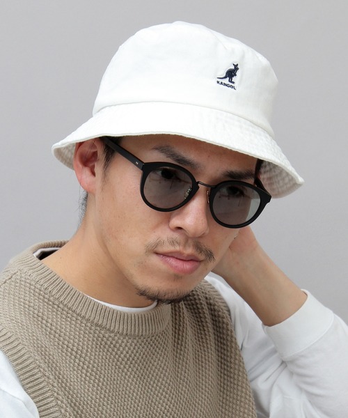 KANGOL（カンゴール）の「【 KANGOL / カンゴール 】 ウォッシュド キャンバス バケットハット（ハット・メンズ・ホワイト/ブラック/ベージュ・L）」の2枚目の写真