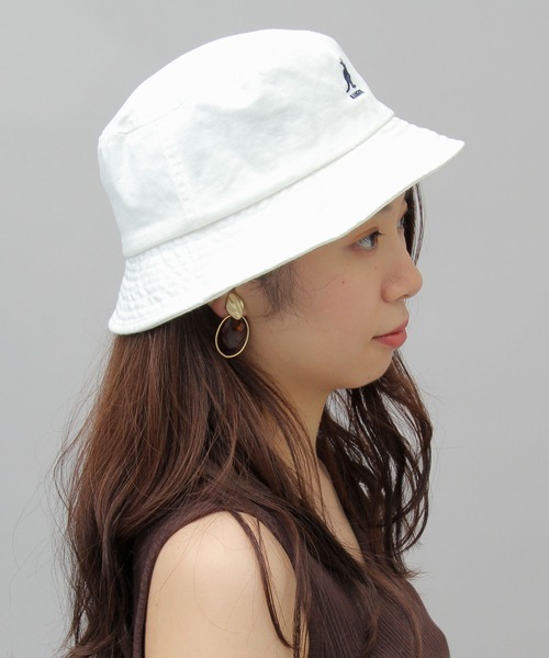 KANGOL（カンゴール）の「【 KANGOL / カンゴール 】 ウォッシュド キャンバス バケットハット（ハット・メンズ・ホワイト/ブラック/ベージュ・L）」の9枚目の写真