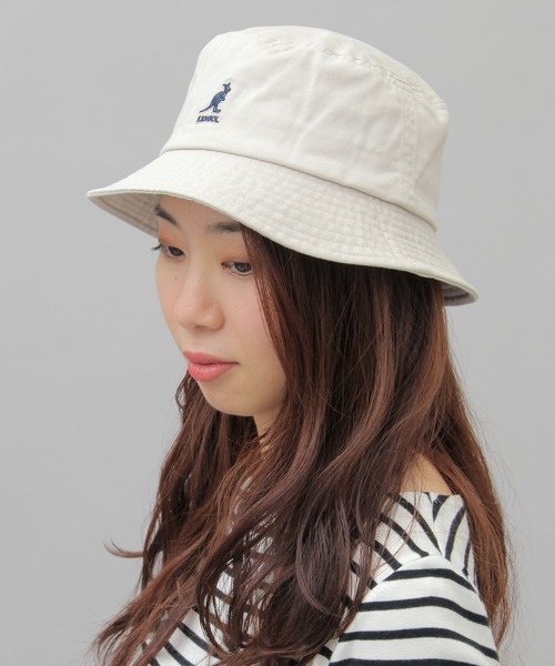 KANGOL（カンゴール）の「【 KANGOL / カンゴール 】 ウォッシュド キャンバス バケットハット（ハット・メンズ・ホワイト/ブラック/ベージュ・L）」の5枚目の写真