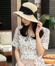 QUEENHEAD（クイーンヘッド）の「紐付き手編みストローハット（ハット）」