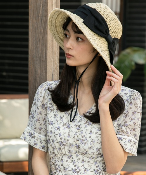 QUEENHEAD(クイーンヘッド)の「紐付き手編みストローハット(ハット・レディース・ホワイト/ブラック/ネイビー・X-LARGE/FREE/XX-LARGE)」の20枚目の写真