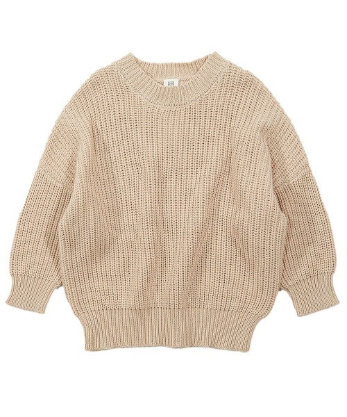 devirock（デビロック）の「畦編みBIGニット（ニット/セーター・キッズ・ベージュ/アイボリー/モカ/ブルー/グリーン系その他/パープル系その他・120cm/140cm/110cm/100cm/160cm/130cm/150cm）」の14枚目の写真