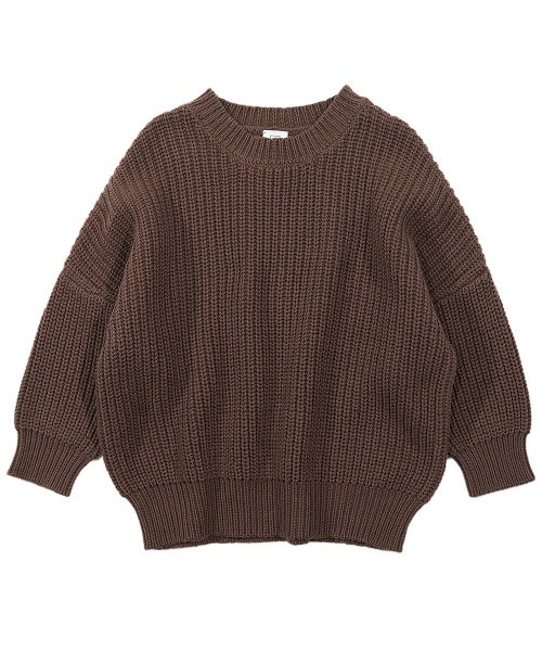 devirock（デビロック）の「畦編みBIGニット（ニット/セーター・キッズ・ベージュ/アイボリー/モカ/ブルー/グリーン系その他/パープル系その他・120cm/140cm/110cm/100cm/160cm/130cm/150cm）」の15枚目の写真