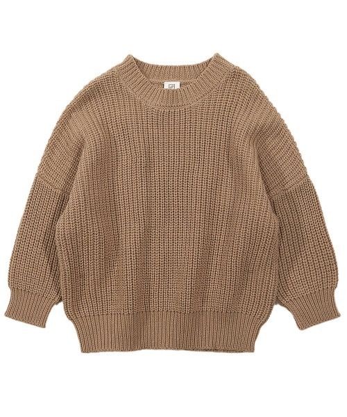 devirock（デビロック）の「畦編みBIGニット（ニット/セーター・キッズ・ベージュ/アイボリー/モカ/ブルー/グリーン系その他/パープル系その他・120cm/140cm/110cm/100cm/160cm/130cm/150cm）」の16枚目の写真