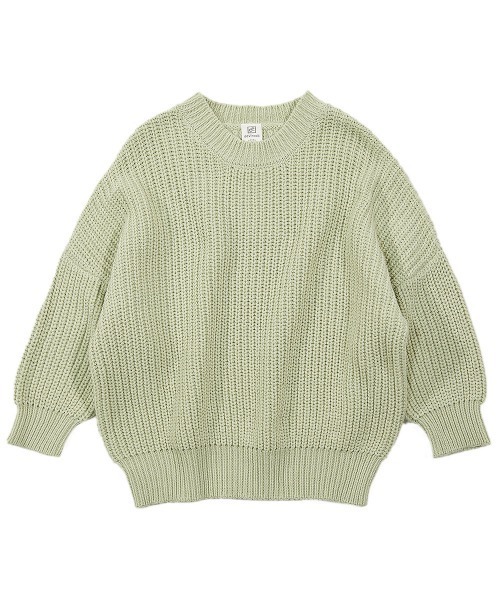 devirock（デビロック）の「畦編みBIGニット（ニット/セーター・キッズ・ベージュ/アイボリー/モカ/ブルー/グリーン系その他/パープル系その他・120cm/140cm/110cm/100cm/160cm/130cm/150cm）」の17枚目の写真