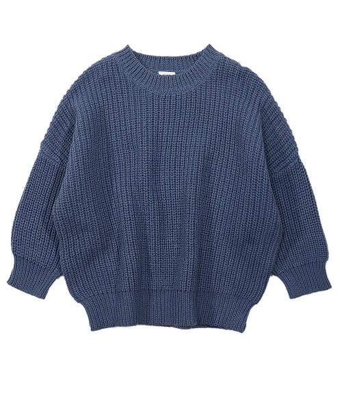 devirock（デビロック）の「畦編みBIGニット（ニット/セーター・キッズ・ベージュ/アイボリー/モカ/ブルー/グリーン系その他/パープル系その他・120cm/140cm/110cm/100cm/160cm/130cm/150cm）」の18枚目の写真