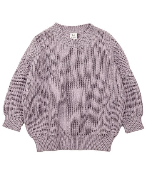 devirock（デビロック）の「畦編みBIGニット（ニット/セーター・キッズ・ベージュ/アイボリー/モカ/ブルー/グリーン系その他/パープル系その他・120cm/140cm/110cm/100cm/160cm/130cm/150cm）」の19枚目の写真