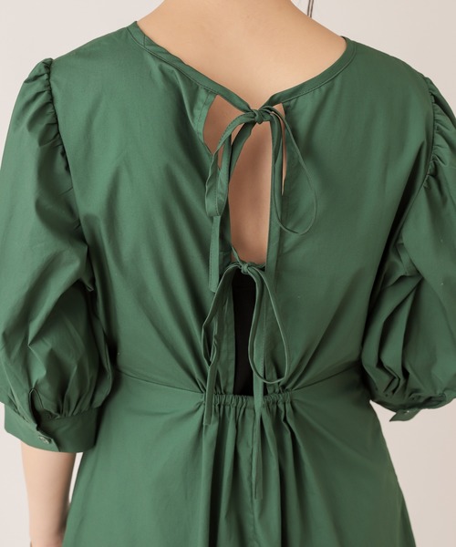 natural couture（ナチュラルクチュール）の「【ZOZO限定】バックリボンボリューム袖ワンピース（ワンピース・レディース・ブラック/グリーン/イエロー/キャメル・FREE）」の21枚目の写真