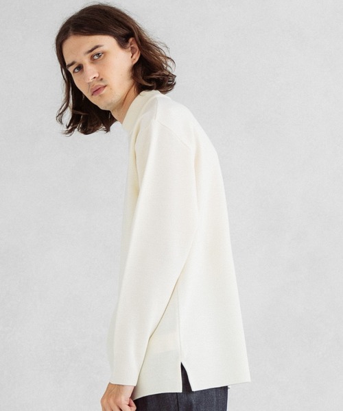 UNITED TOKYO（ユナイテッドトウキョウ）の「ミラノリブモックネックネックニット（ニット/セーター・メンズ・グリーン/ホワイト/ベージュ/インディゴブルー/ブラック/カーキ・3/1/2）」の7枚目の写真