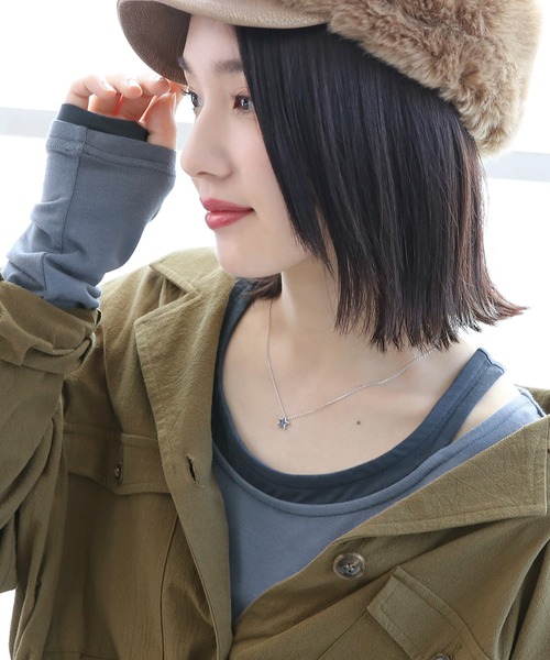 osharewalker(オシャレウォーカー)の「『レイヤード風ミリオンホット指穴ロンT』(Tシャツ/カットソー・レディース・アイボリー/バーガンディー/グレイッシュブルー/ダークグレー/ブラック・1/2/3)」の10枚目の写真