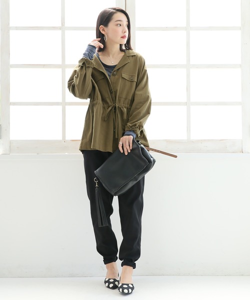 osharewalker(オシャレウォーカー)の「『レイヤード風ミリオンホット指穴ロンT』(Tシャツ/カットソー・レディース・アイボリー/バーガンディー/グレイッシュブルー/ダークグレー/ブラック・1/2/3)」の11枚目の写真