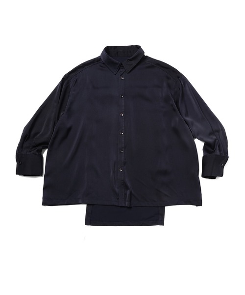 akuR(アクル)の「【akuR/2020AW】マルチwayサテンバックボタンシャツ(シャツ/ブラウス・レディース・ブルー/ネイビー/ホワイト・FREE)」の10枚目の写真