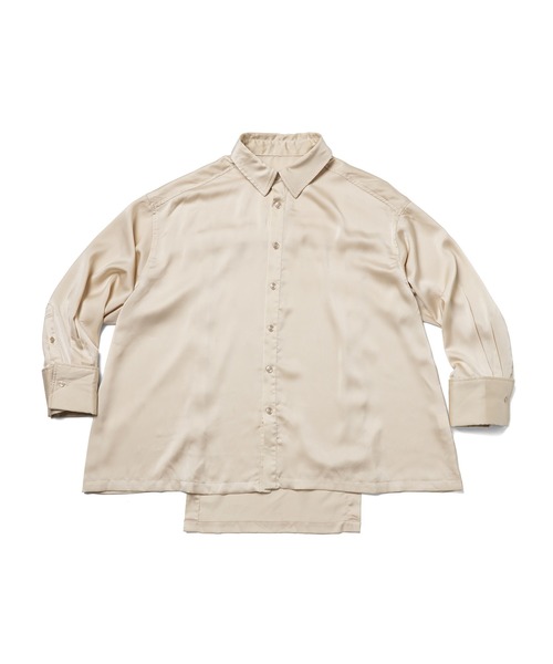 akuR(アクル)の「【akuR/2020AW】マルチwayサテンバックボタンシャツ(シャツ/ブラウス・レディース・ブルー/ネイビー/ホワイト・FREE)」の11枚目の写真