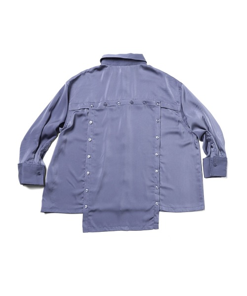 akuR(アクル)の「【akuR/2020AW】マルチwayサテンバックボタンシャツ(シャツ/ブラウス・レディース・ブルー/ネイビー/ホワイト・FREE)」の13枚目の写真