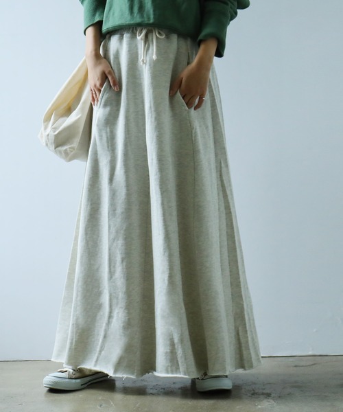 Fashion Letter(ファッションレター)の「裏毛スウェットフレアスカート ロング(スカート・レディース・ブラック/杢グレー/オートミール・M/LL/4L)」の16枚目の写真