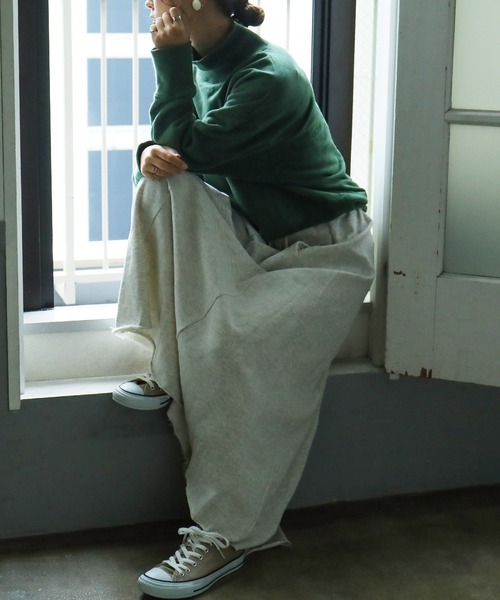 Fashion Letter(ファッションレター)の「裏毛スウェットフレアスカート ロング(スカート・レディース・ブラック/杢グレー/オートミール・M/LL/4L)」の11枚目の写真