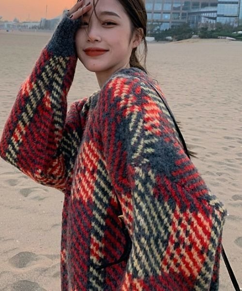 PICCIN（ピッチン）の「【WEB限定】マルチカラーオーバーサイズニット（ニット/セーター・レディース・グレー/オレンジ・M）」の13枚目の写真