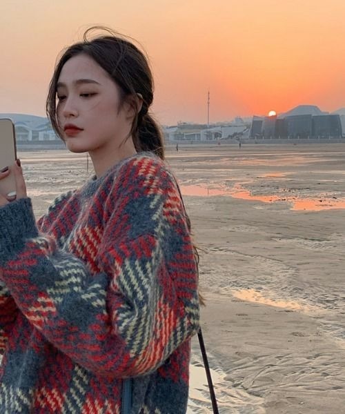 PICCIN（ピッチン）の「【WEB限定】マルチカラーオーバーサイズニット（ニット/セーター・レディース・グレー/オレンジ・M）」の18枚目の写真