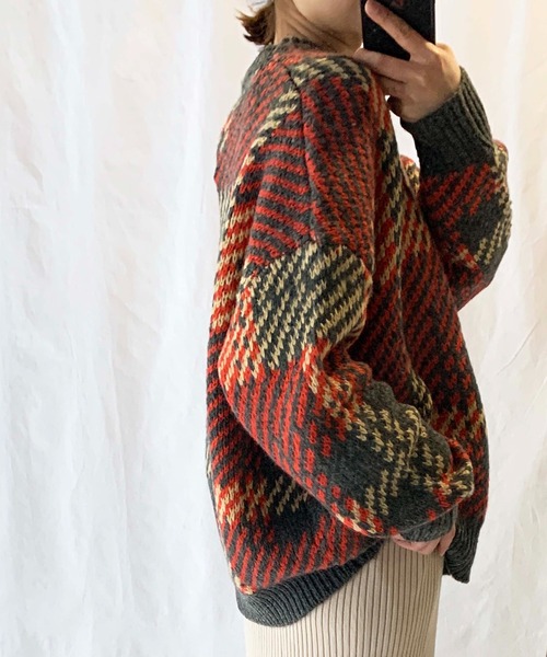 PICCIN（ピッチン）の「【WEB限定】マルチカラーオーバーサイズニット（ニット/セーター・レディース・グレー/オレンジ・M）」の21枚目の写真