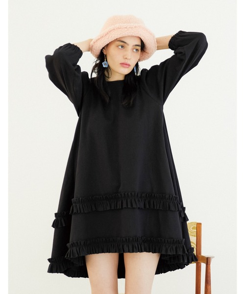 Little sunny bite(リトルサニーバイト)の「Frill girly dress(ワンピース・レディース・ブラック/オレンジ/ブルー・SMALL/MEDIUM)」の2枚目の写真