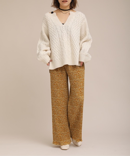 ap retro（アプレトロ）の「アート柄プリーツパンツ【ZOZO限定アイテム】（その他パンツ・レディース・ブラウン/イエロー・FREE）」の16枚目の写真