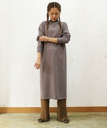 【MADE IN USA】L/S MOCK ONEPIECE LONG  / ロングスリーブ モックネックワンピース ロング