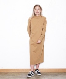 【MADE IN USA】L/S MOCK ONEPIECE LONG  / ロングスリーブ モックネックワンピース ロング
