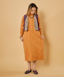 【MADE IN USA】L/S MOCK ONEPIECE LONG / ロングスリーブ モックネックワンピース ロング