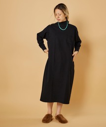 【MADE IN USA】L/S MOCK ONEPIECE LONG / ロングスリーブ モックネックワンピース ロング