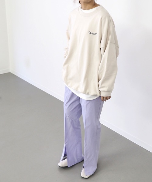 Riberry（リベリー）の「センタースリットイージーフレアパンツ（その他パンツ・レディース・モカ/ベージュ/パープル・MEDIUM）」の6枚目の写真