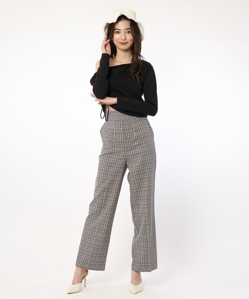 SPIRALGIRL（スパイラルガール）の「チェック柄ストレートパンツ（スラックス・レディース・グレー系その他/グリーン系その他・FREE）」の10枚目の写真