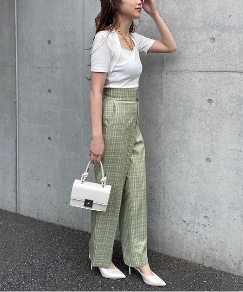 SPIRALGIRL（スパイラルガール）の「チェック柄ストレートパンツ（スラックス・レディース・グレー系その他/グリーン系その他・FREE）」の16枚目の写真