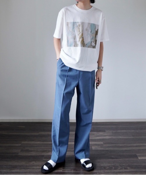 y/m by れぽすけ（イムバイレポスケ）の「フロントグラフィックTシャツ（Tシャツ/カットソー・メンズ・ホワイト/ブラック・MEDIUM/LARGE）」の9枚目の写真