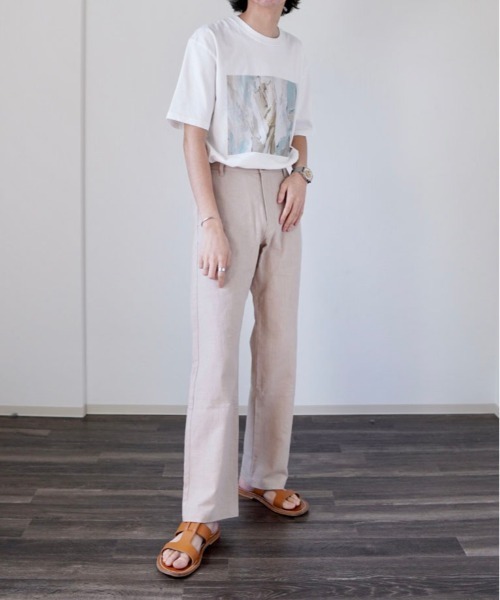 y/m by れぽすけ（イムバイレポスケ）の「フロントグラフィックTシャツ（Tシャツ/カットソー・メンズ・ホワイト/ブラック・MEDIUM/LARGE）」の10枚目の写真