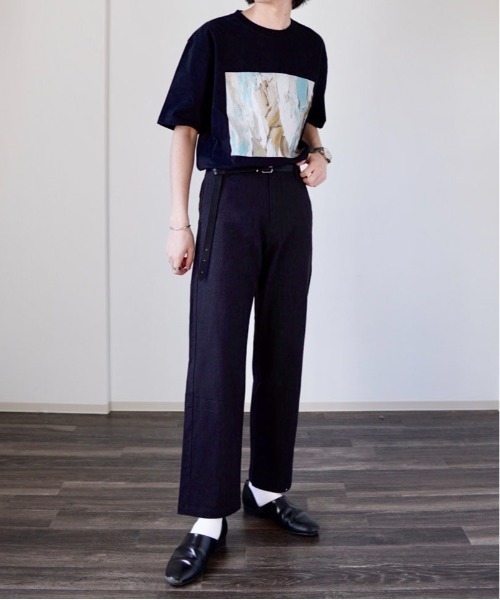 y/m by れぽすけ（イムバイレポスケ）の「フロントグラフィックTシャツ（Tシャツ/カットソー・メンズ・ホワイト/ブラック・MEDIUM/LARGE）」の12枚目の写真